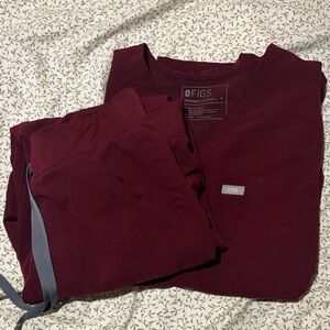 Figs Maroon Medical Scrub Set